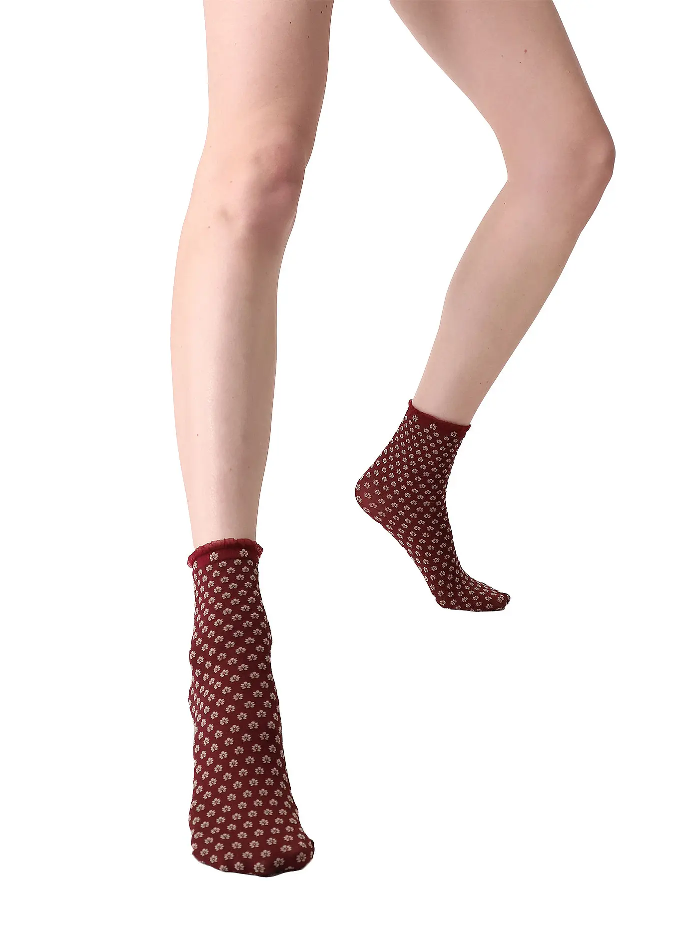 OROBLU | Feinstrumpfsocken black | dunkelrot